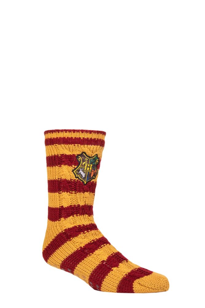 Sockshop Film & TV CharactersMens & Womens Harry Potter Chunky Cable Lined Slipper Socks With Grips