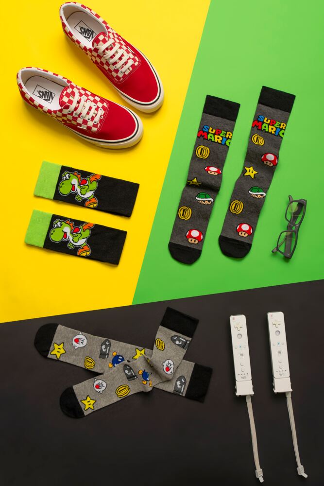 Sockshop Film & TV CharactersMens Womens & Kids Cotton Super Mario Enemies Socks 3-Pair