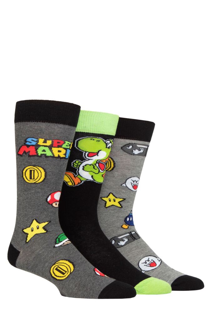 Sockshop Film & TV CharactersMens Womens & Kids Cotton Super Mario Enemies Socks 3-Pair