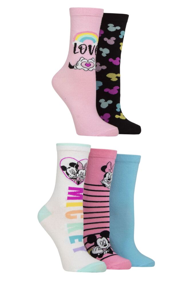 sockshop Film & TV CharactersWomen's Disney Minnie & Mickey Cotton Socks – 5 Pair