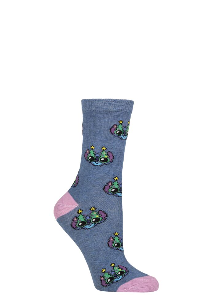 Sockshop Film & TV CharactersWomen's Stitch Christmas Gift Box Cotton Socks – 1 Pair