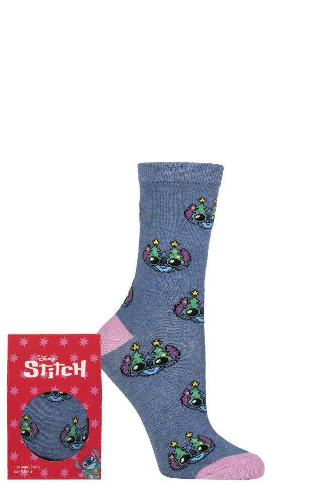 Sockshop Film & TV CharactersWomen's Stitch Christmas Gift Box Cotton Socks – 1 Pair