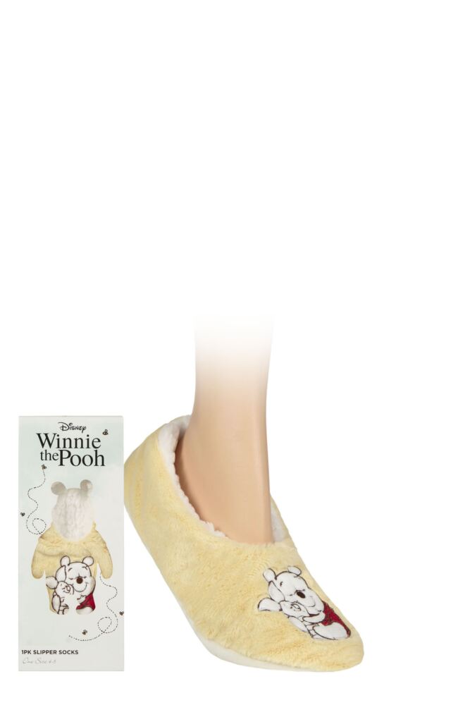 Sockshop Film & TV CharactersWomen's Winnie The Pooh Sherpa Lined Slipper Socks Gift Box – 1 Pair