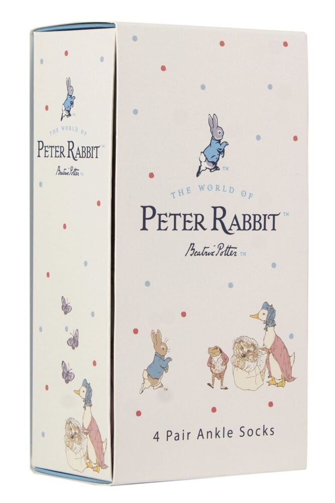 sockshop Film & TV CharactersWomens Beatrix Potter Peter Rabbit Mr. Jeremy Fisher Mrs. Tiggy-Winkle and Jemima Puddle-Duck Gift Boxed Socks 4-Pair