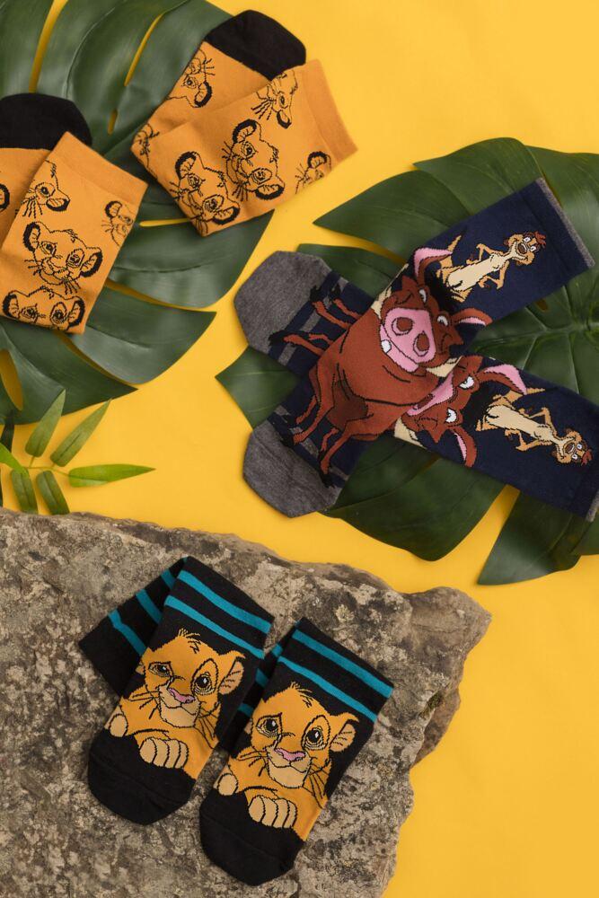 Sockshop Film & TV CharactersWomens Cotton Disney The Lion King Socks 3-Pair