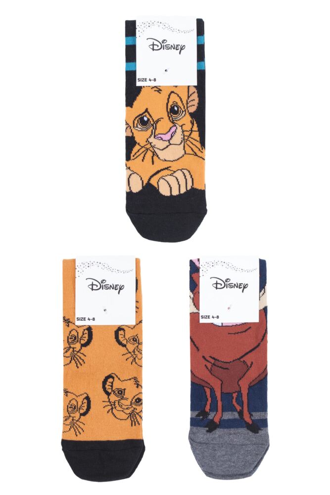 sockshop Film & TV CharactersWomens Cotton Disney The Lion King Socks 3-Pair