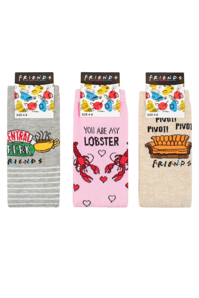 sockshop Film & TV CharactersWomens Cotton Friends Socks 3-Pair