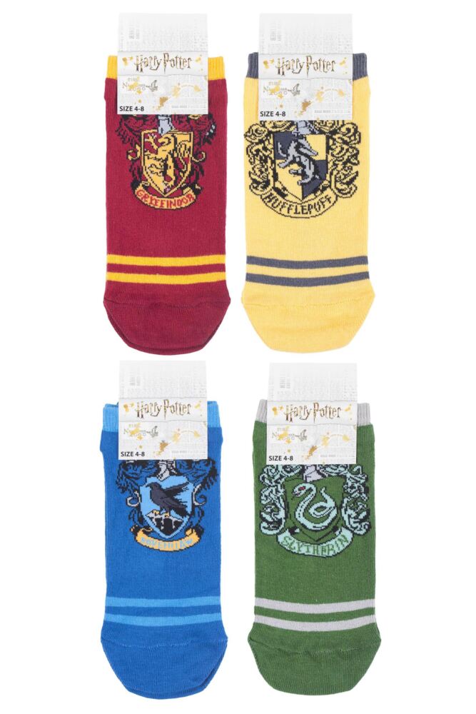 sockshop Film & TV CharactersWomens Cotton Harry Potter House Badges Trainer Socks 4-Pair