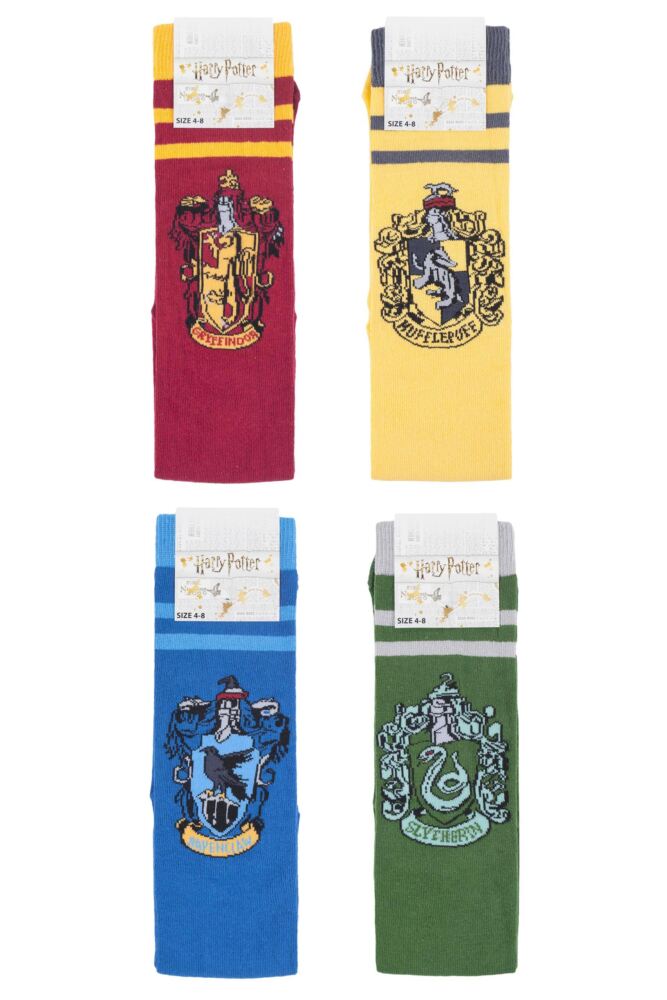 sockshop Film & TV CharactersWomens Cotton Harry Potter House Badges Knee High Socks 4-Pair