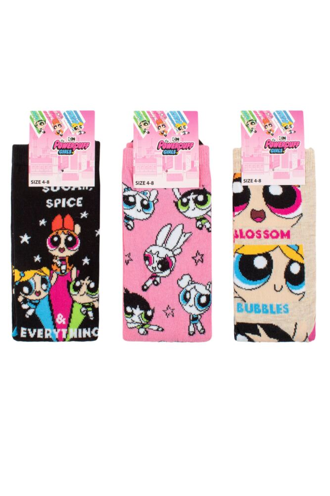 sockshop Film & TV CharactersWomens Cotton Powerpuff Girls Socks 3-Pair
