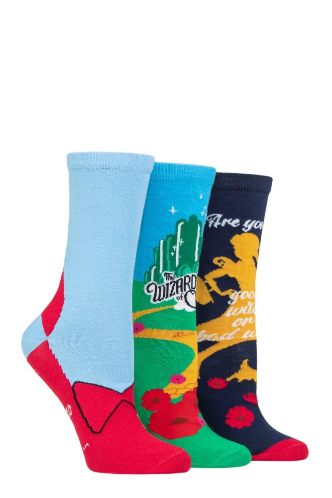 Sockshop Film & TV CharactersWomens Cotton Wizard Of Oz Socks 3-Pair