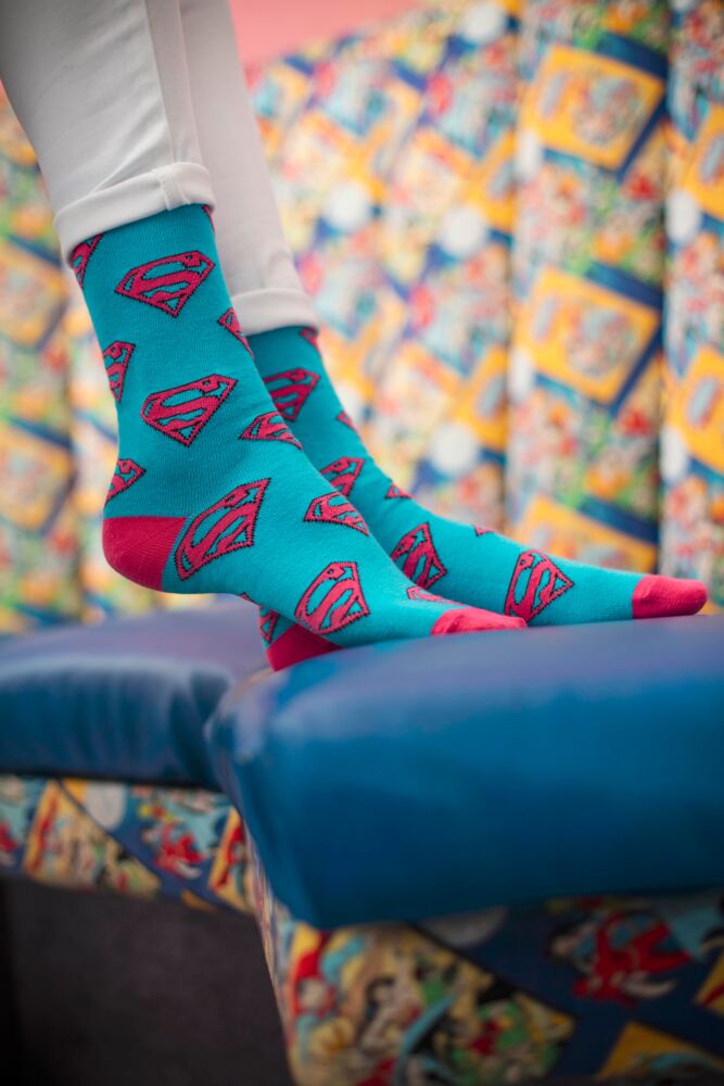 Sockshop Film & TV CharactersWomens DC Superman / Supergirl Logo Socks 3-Pair