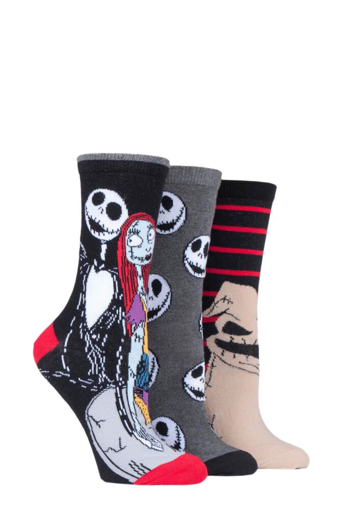 Sockshop Film & TV CharactersWomens Disney The Nightmare Before Christmas Cotton Socks 3-Pair