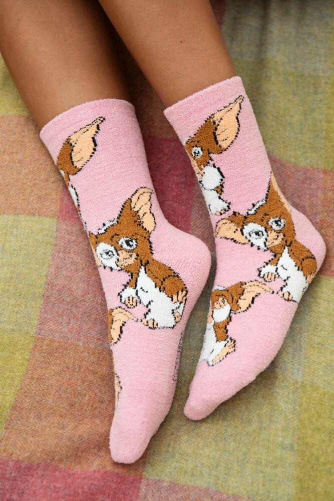 Sockshop Film & TV CharactersWomens Gremlins Cute Gizmo Fluffy Cosy Socks 2-Pair