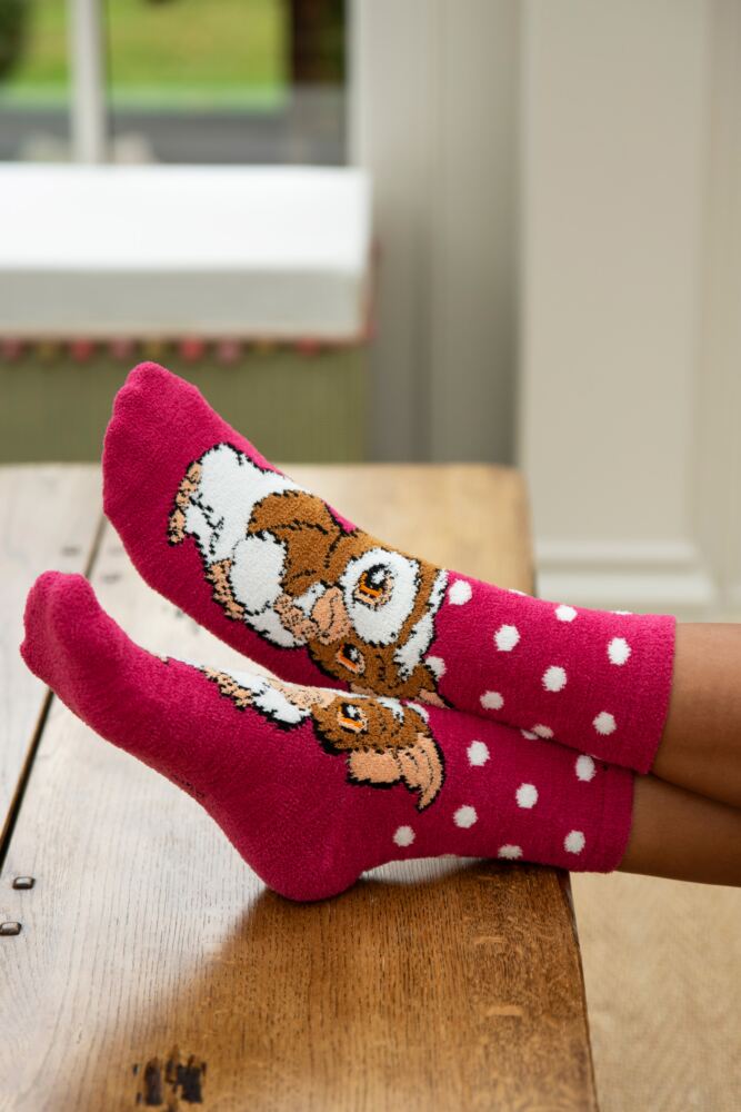 Sockshop Film & TV CharactersWomens Gremlins Cute Gizmo Fluffy Cosy Socks 2-Pair