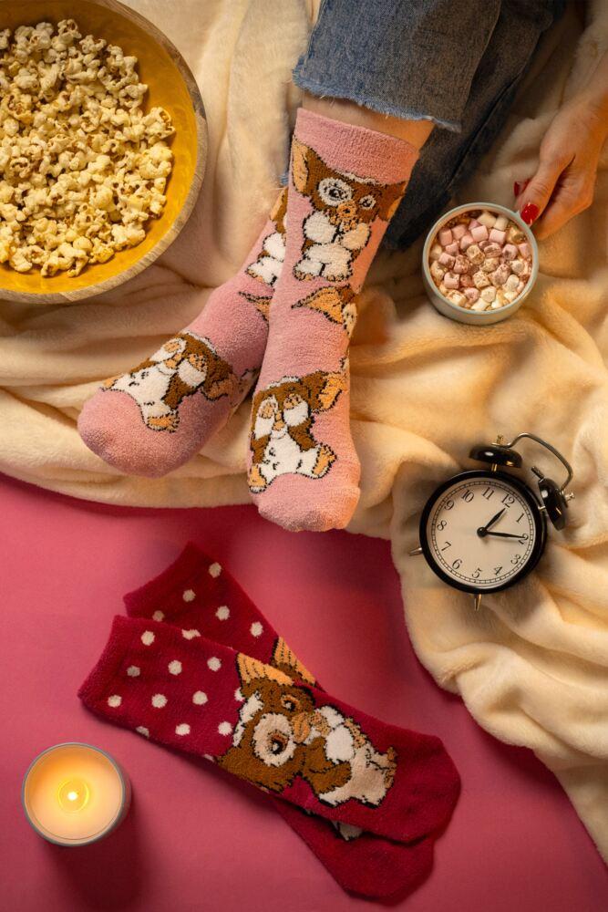 Sockshop Film & TV CharactersWomens Gremlins Cute Gizmo Fluffy Cosy Socks 2-Pair