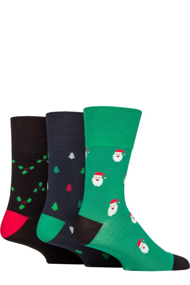 Sockshop Gentle GripMens Bamboo Christmas Socks 3-Pair