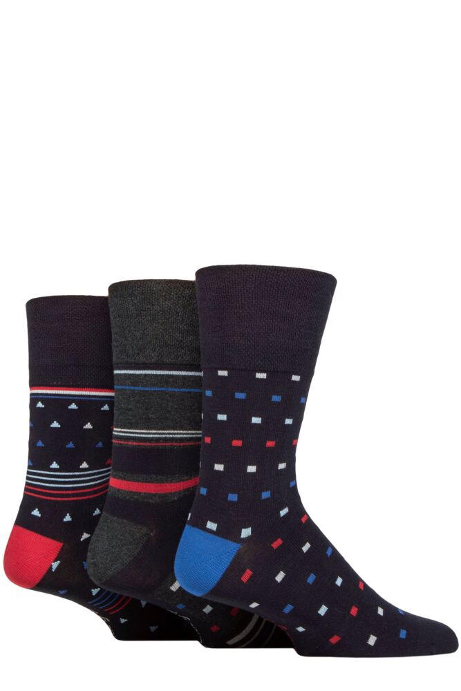 Sockshop Gentle GripMens Bamboo Patterned Socks 3-Pair
