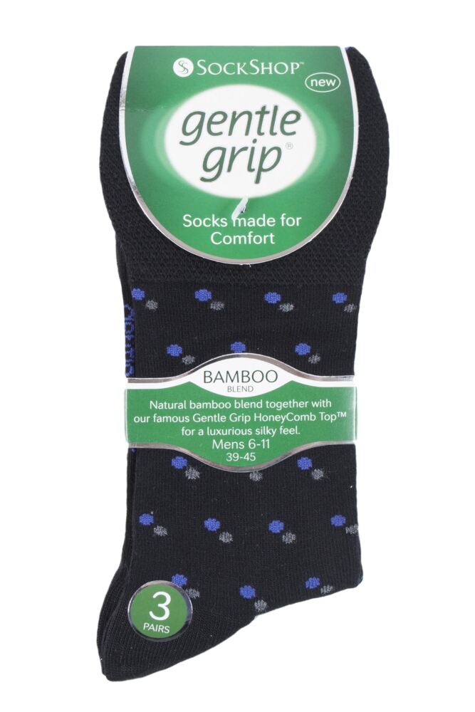 sockshop Gentle GripMens Bamboo Patterned Socks 3-Pair