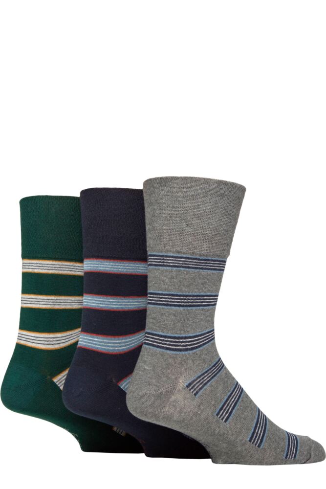 Sockshop Gentle GripMens Cotton Argyle Patterned & Striped Socks 3-Pair