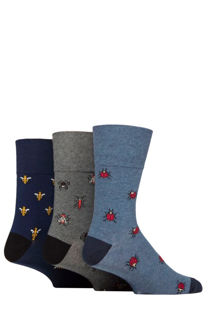 Sockshop Gentle GripMens Cotton Fun Feet Socks 3-Pair