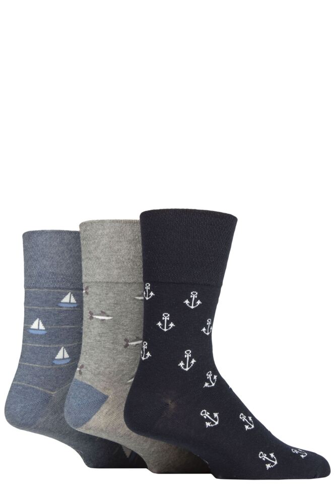 Sockshop Gentle GripMens Cotton Holiday Socks 3-Pair