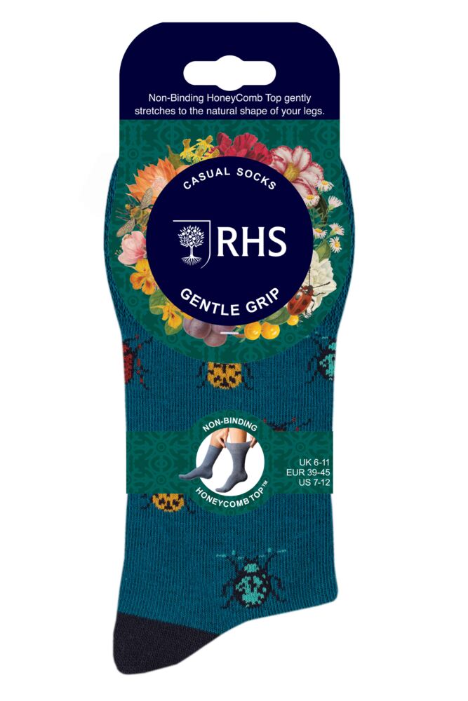 Sockshop Gentle GripMens Cotton Royal Horticultural Society Patterned Socks 3-Pair