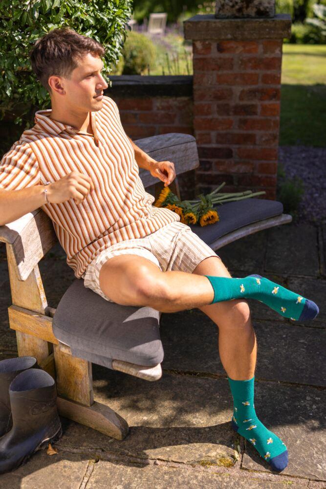 Sockshop Gentle GripMens Cotton Royal Horticultural Society Patterned Socks 3-Pair