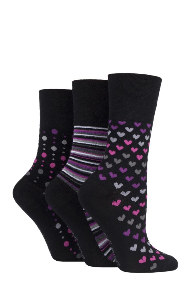 Sockshop Gentle GripWomens Bamboo Patterned Socks 3-Pair
