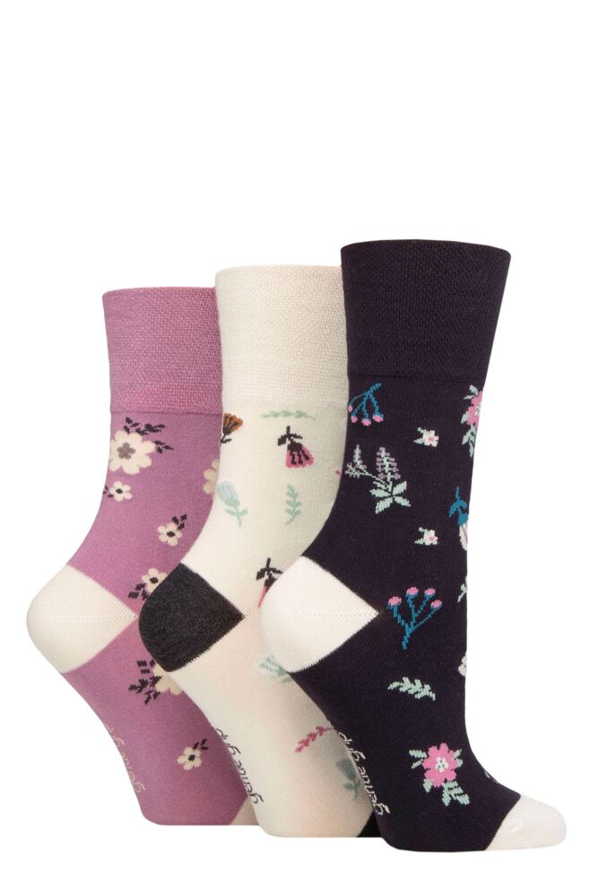Sockshop Gentle GripWomens Bamboo Patterned Socks 3-Pair