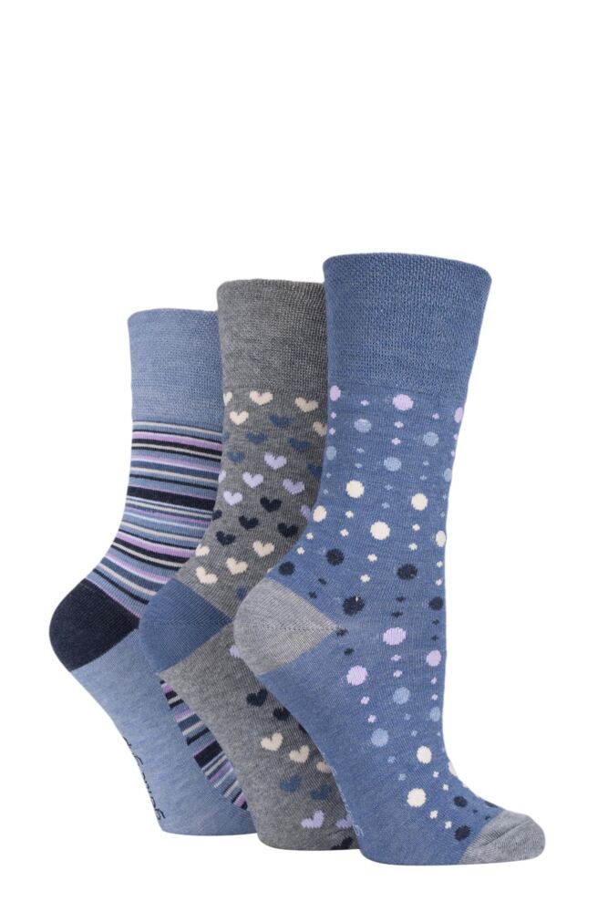 Sockshop Gentle GripWomens Bamboo Patterned Socks 3-Pair