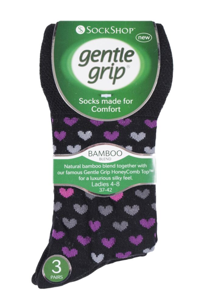 sockshop Gentle GripWomens Bamboo Patterned Socks 3-Pair