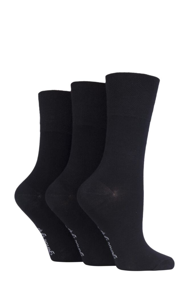 Sockshop Gentle GripWomens Bamboo Plain Socks 3-Pair