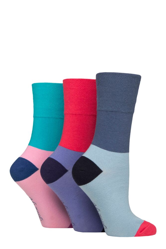 Sockshop Gentle GripWomens Cotton Colourburst Socks 3-Pair