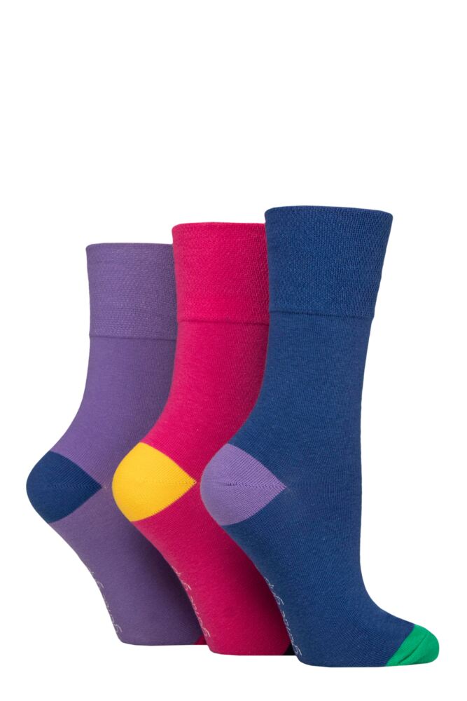 Sockshop Gentle GripWomens Cotton Colourburst Socks 3-Pair