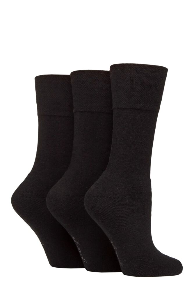 Sockshop Gentle GripWomens Cotton Cushioned Foot Sports Socks 3-Pair