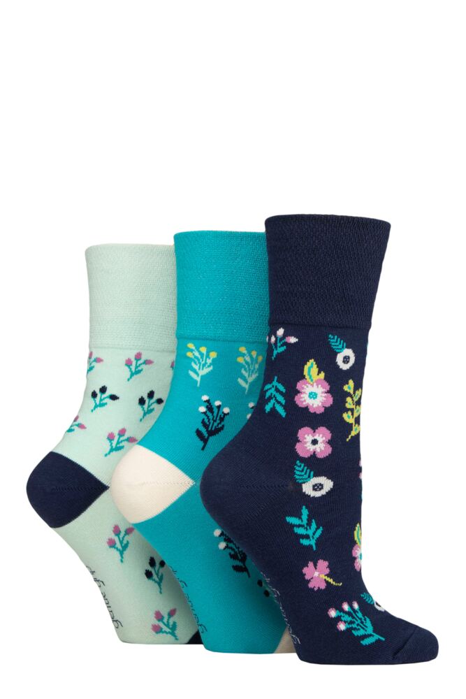 Sockshop Gentle GripWomens Cotton Patterned & Striped Socks 3-Pair