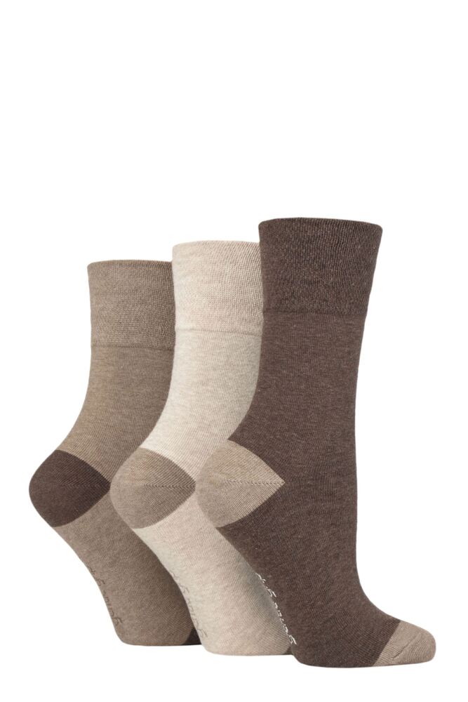 Sockshop Gentle GripWomens Cotton Patterned & Striped Socks 3-Pair