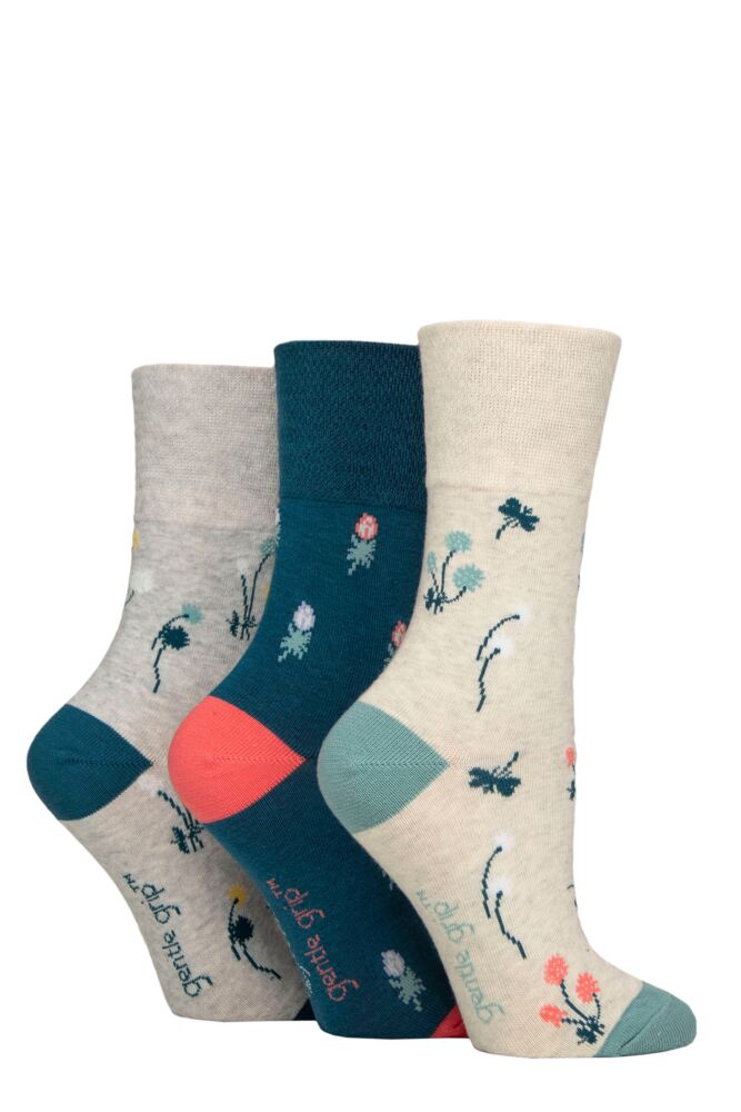 Sockshop Gentle GripWomens Cotton Royal Horticultural Society Patterned Socks 3-Pair