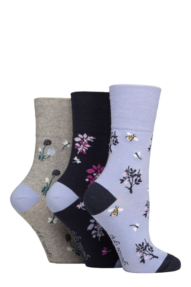 Sockshop Gentle GripWomens Cotton Royal Horticultural Society Patterned Socks 3-Pair