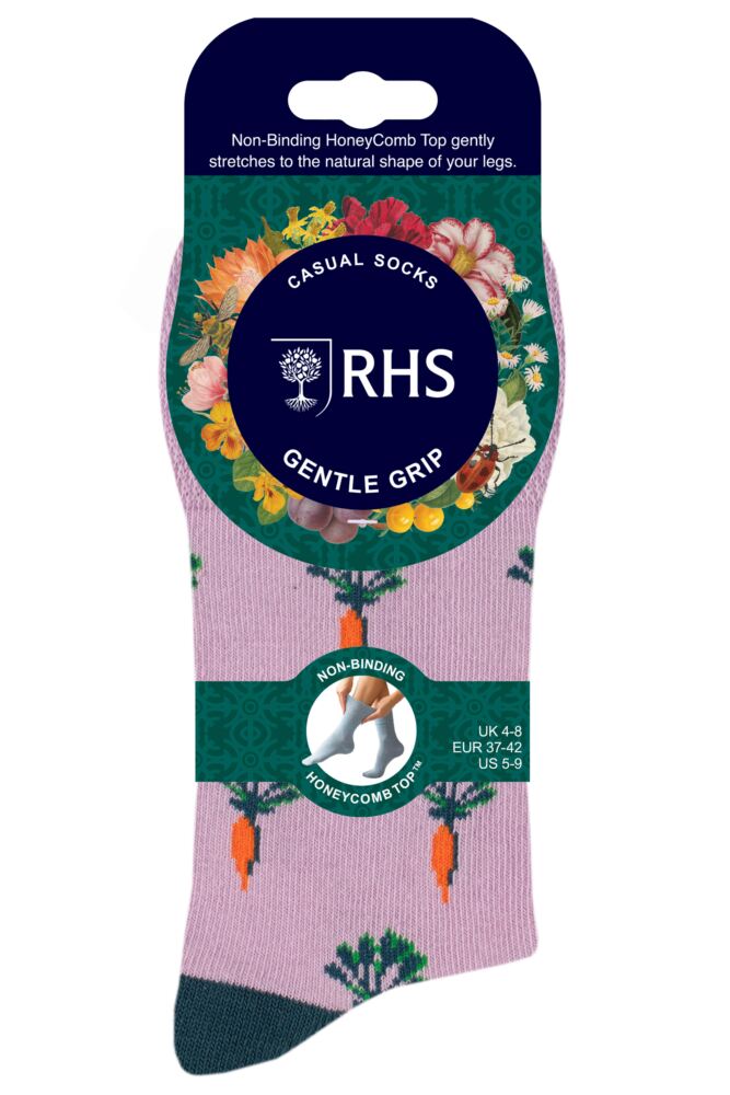 sockshop Gentle GripWomens Cotton Royal Horticultural Society Patterned Socks 3-Pair
