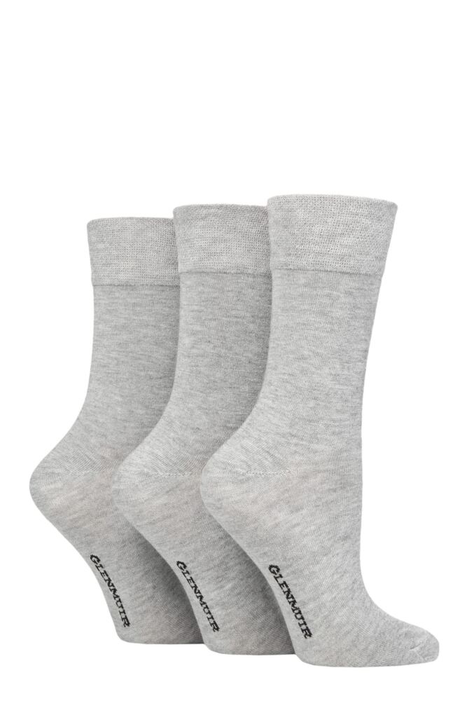 Sockshop GlenmuirLadies Comfort Cuff Plain Bamboo Socks 3-Pair