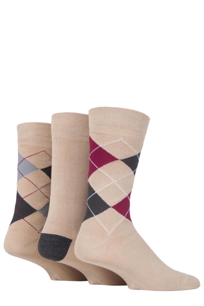 Sockshop GlenmuirMens Bamboo Classic Argyle Socks 3-Pair