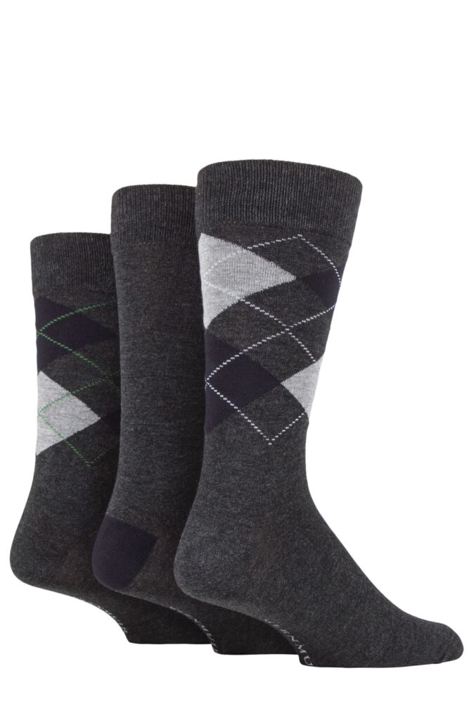 Sockshop GlenmuirMens Bamboo Classic Argyle Socks 3-Pair