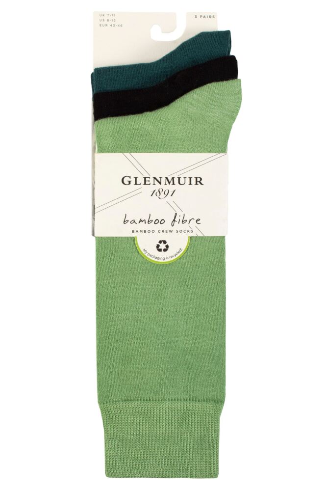 sockshop GlenmuirMens Bamboo Classic Plain Socks 3-Pair