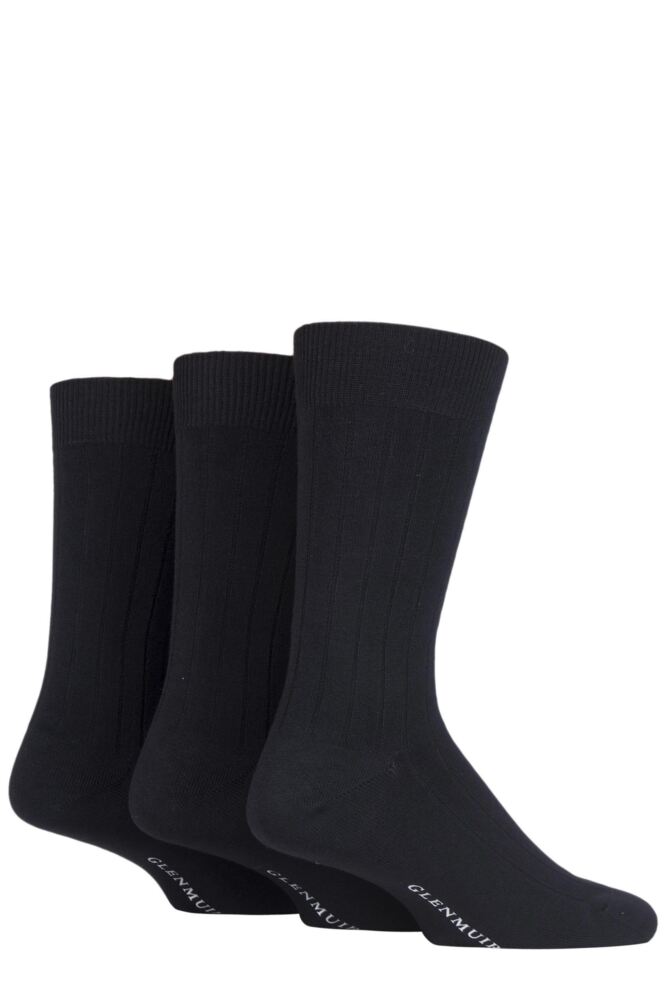 Sockshop GlenmuirMens Bamboo Classic Ribbed Socks 3-Pair