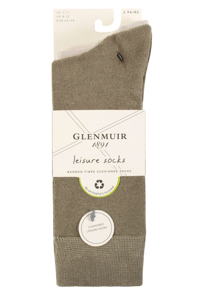 sockshop GlenmuirMens Bamboo Cushioned Leisure Socks 2-Pair