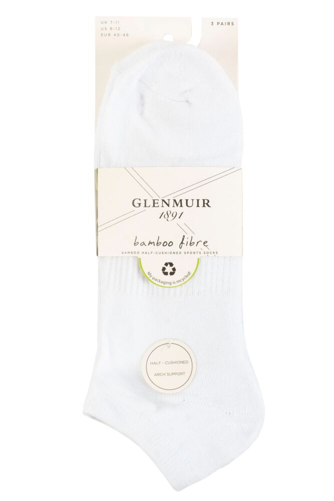 sockshop GlenmuirMens Bamboo Half Cushioned Sports Socks 3-Pair