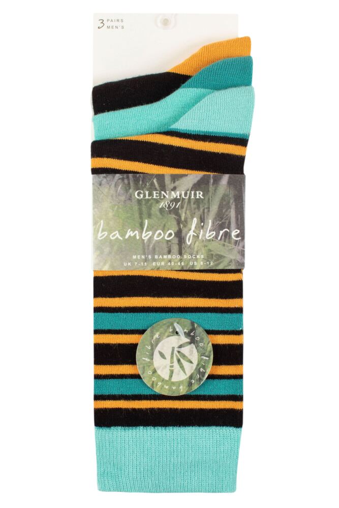 sockshop GlenmuirMens Bamboo Patterned Socks 3-Pair
