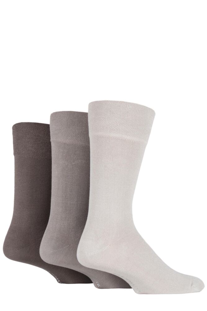 Sockshop GlenmuirMens Bamboo Plain Comfort Cuff Socks 3-Pair